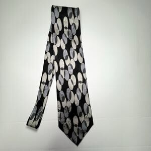 Emilio Romano Mens Silk Tie Black Multicolor‎